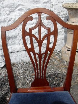 Set of 6+2 Edwardian hepplewhite revival mahogany dining chairs