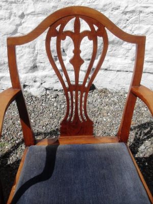 Set of 6+2 Edwardian hepplewhite revival mahogany dining chairs
