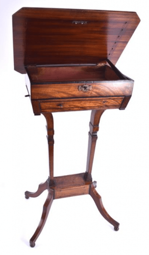 Edwardian mahogany tilt top work table