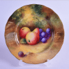 ROYAL WORCESTER PLATE, painted with pears and grapes, by Moseley.