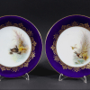 Pair Worcester game bird cabinet plates. Signed