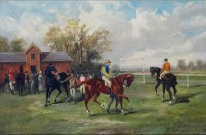 John Parker Davis (1832-1910) U.S.A. Equine School, Oil on canvas,