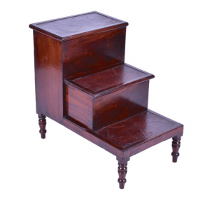 Georgian Mahogany Library Steps