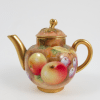 Worcester fallen fruits miniature teapot.