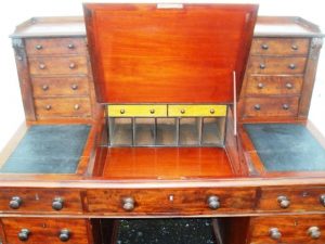 Double Pedestal Victorian Dickens Writing Desk