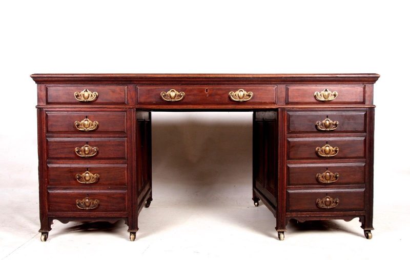 Victorian mahogany kneehole desk.