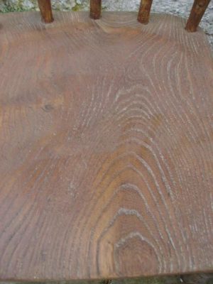 Set of 6 Victorian elm kitchen chairs.