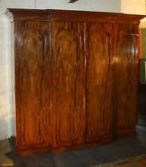 Victorian breakfront four door mahogany wardrobe