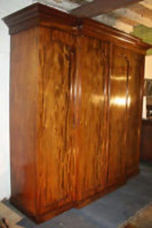 Victorian breakfront four door mahogany wardrobe