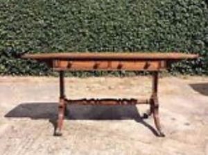 Georgian mahogany stretcher sofa table