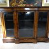 Victorian burr walnut and marquetry cabinet